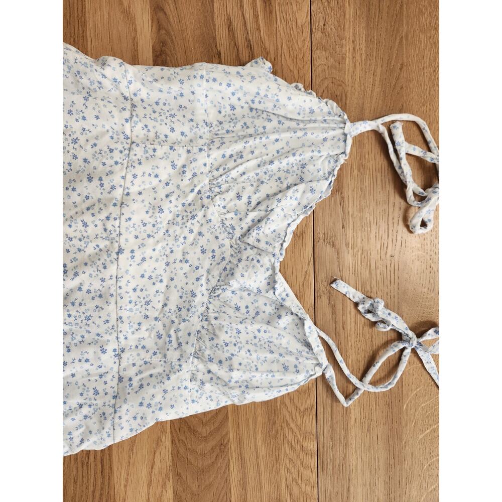 Hollister Blue / White Floral Print Summer Dress Sz XL Sun Cottage Festival - Picture 4 of 8